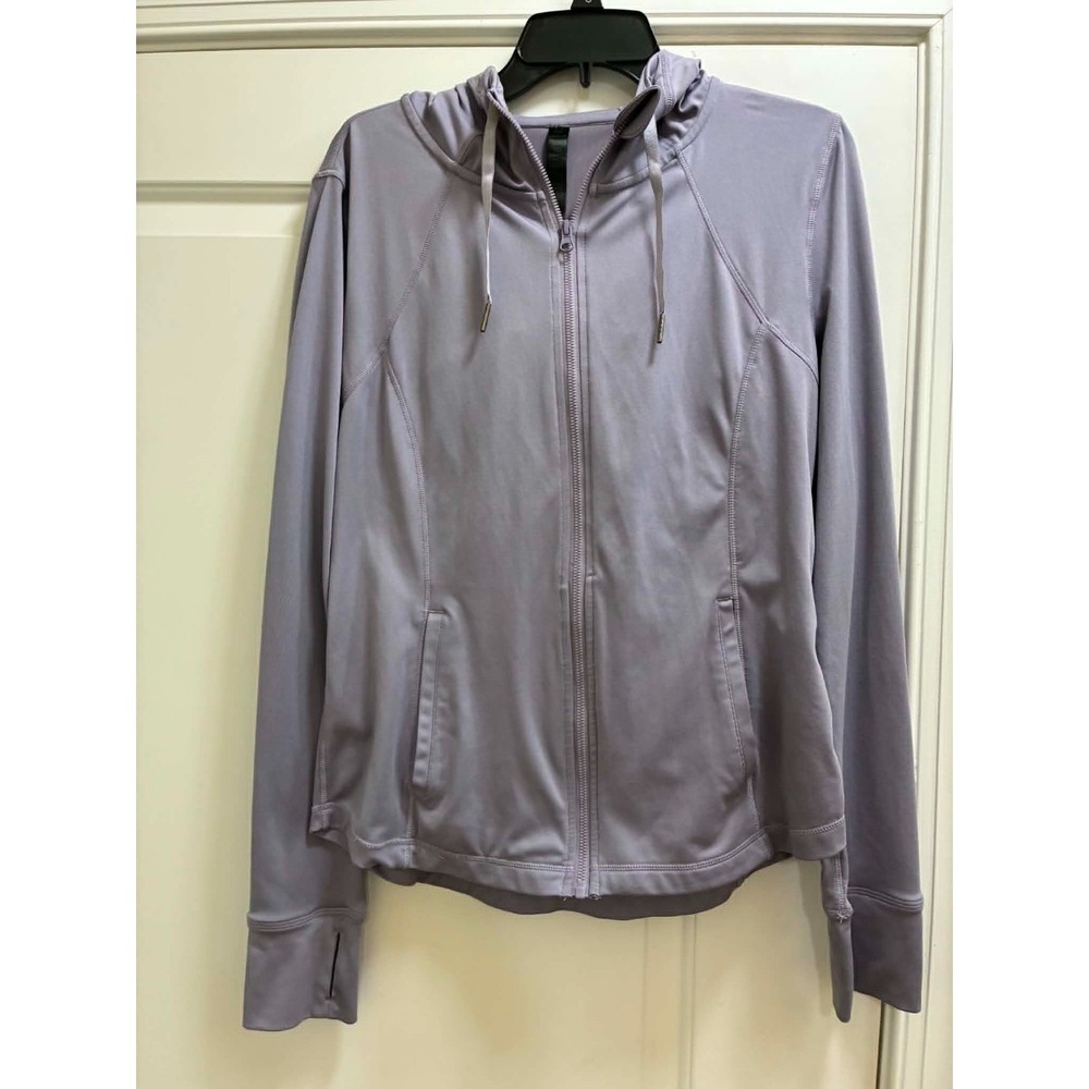 90 Degree By Reflex Womens XL Gray Full Zip Hoodie Jacket Thumbhole Athleisure